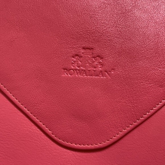 Rowallan Pink Hand Made Fine Leather Envelope Clutch Crossbody Bag Purse - Picture 3 of 14